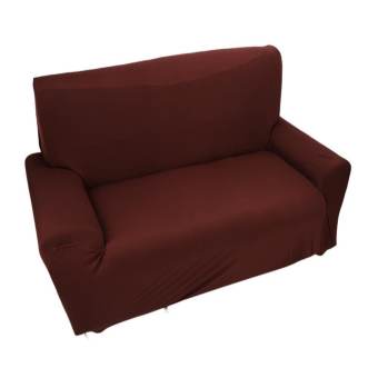 ใหม่ 7 สี PURE Lounge โซฟายืดผ้าคลุมโซฟา 2 ที่นั่ง (สีน้ำตาล) - INTL
