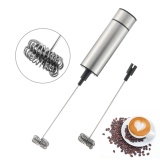 niceEshop Milk Frother Handheld Double Spring Whisk Head Powerful Electric Milk Frother With Additional Single Spring Whisk Head - intl