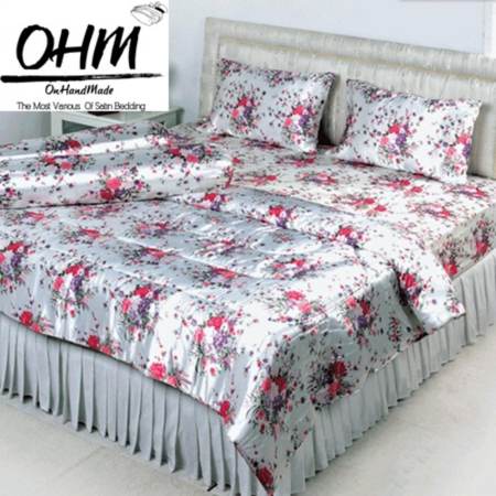 ซื้อเลยตอนนี้ราคาถูก OHM ผ้าปูที่นอน ผ้าซาตินแท้ 330 เส้น ขนาด 3.5 ฟุต 3 ชิ้น พื้นขาว
ลายดอกซากุระ ส่งมอบ จริงใจ