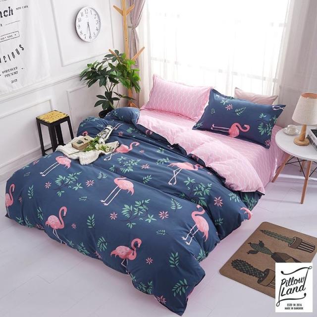 ดีลพิเศษ Pillow Land ผ้าปูที่นอน ชุดผ้านวม 6 ฟุต 6 ชิ้น ฟาร์มิงโก้ 101