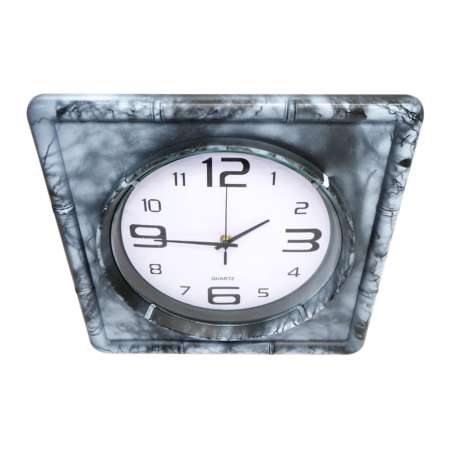 Plus Clock นาฬิกาติดผนัง นาฬิกาแขวน นาฬิกาบ้าน นาฬิกาสำนักงาน ขนาด12 นิ้ว [สีควันเทาแบบเหลี่ยม]