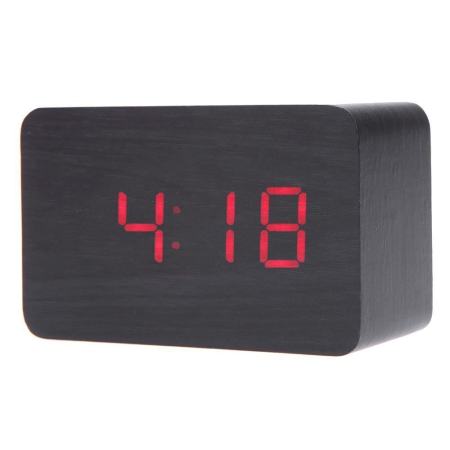 นาฬิกาตั้งโต๊ะเรียนแบบผิวไม้แสดงผลแบบดิจิตอล นาฬิกาตั้งโต๊ะเรียนแบบผิวไม้แสดงผลแบบดิจิตอล