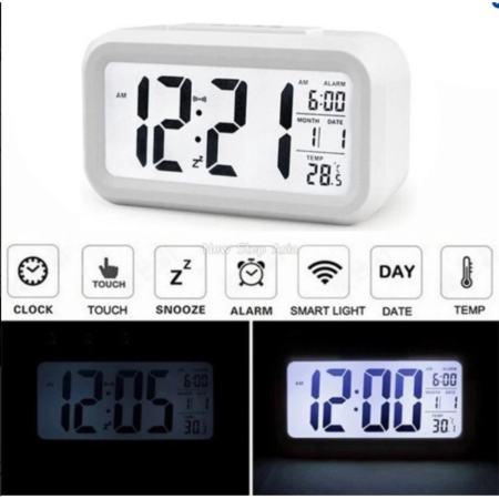  นาฬิกาปลุกดิจิตอลตั้งโต๊ะ ห้องนอน แสดง อุณหภูมิ  (สีดำ)