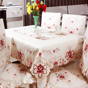 Se Hua ผ้าหุ้มเบาะ ผ้าคลุมโต๊ะ ปักลายดอกไม้