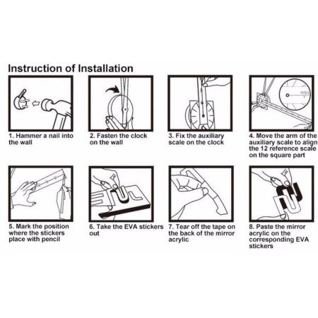 นาฬิกา DIY นาฬิกาติดผนัง สไตล์โมเดิร์นแบบเรียบง่าย ขนาด90cm.x90cm.  (สีดำ)