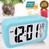 นาฬิกาปลุกดิจิตอลตั้งโต๊ะ ห้องนอน แสดง อุณหภูมิ  (สีฟ้าอ่อน)