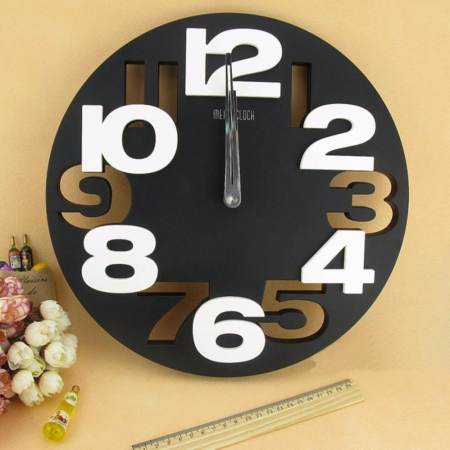 Room Story Wall Clock :  นาฬิกาแขวนผนัง (สีดำ)