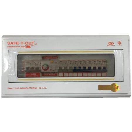 SAFE T CUT ตู้รวมวงจรเครื่องตัดกระแสไฟฟ้าอัตโนมัติ ขนาด 10 ช่อง 50A (สีขาว) RCBO10ช่อง50A