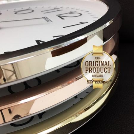 SEIKO นาฬิกาแขวน 14 นิ้ว ขอบPinkgoldหน้าขาว รุ่น PAA020F