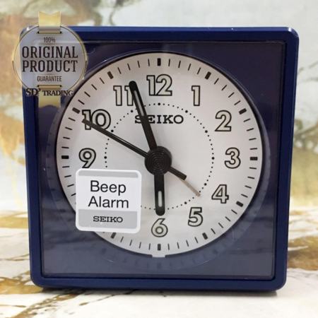 SEIKO นาฬิกาปลุก Alarm Clock รุ่น QHE083L - สีฟ้า