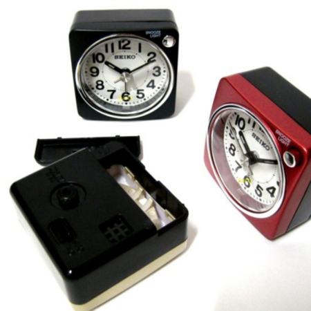 SEIKO นาฬิกาปลุก Beep Alarm Clock (Snooze) QHE118K - สีบอร์นดำ