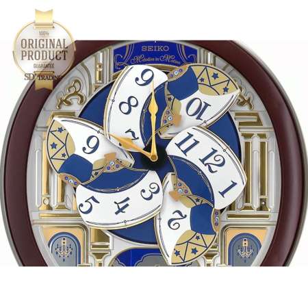 SEIKO Melodies in Motion‏ clock หน้าปัดเคลื่อนไหวตามจังหวะดนตรี รุ่น QXM356B นาฬิกาแขวนหรูหรา สไตล์ยุโรป