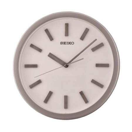 SEIKO นาฬิกาแขวนผนังสไตล์โมเดิร์น สีเทาอ่อนลายไม้ รุ่น QXA681N