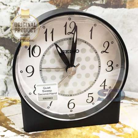 SEIKO นาฬิกาปลุก Alarm Clock รุ่น QHE136K - สีบอร์นดำ