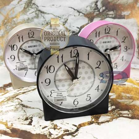 SEIKO นาฬิกาปลุก Alarm Clock รุ่น QHE136K - สีบอร์นดำ