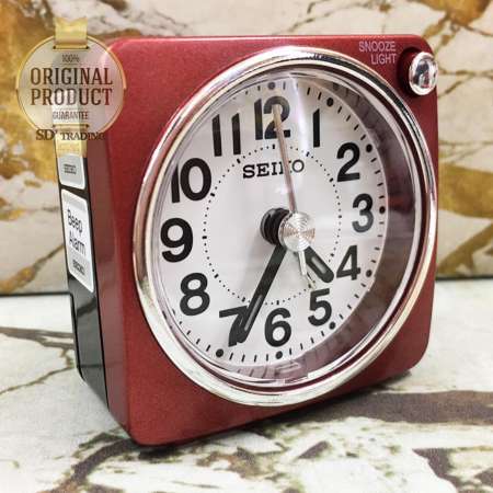 SEIKO นาฬิกาปลุก Beep Alarm Clock (Snooze) QHE118R - สีบอร์นแดง SEIKO นาฬิกาปลุก Beep Alarm Clock (Snooze) QHE118R - สีบอร์นแดง