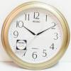 SEIKO นาฬิกาแขวนผนัง ขอบพลาสติกสีบอร์นทอง หน้าขาว รุ่น QXA327G  