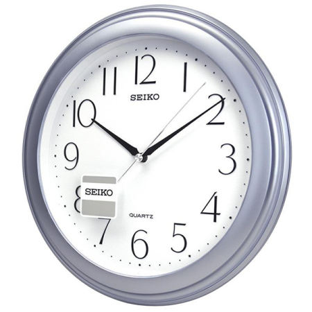 Seiko นาฬิกาแขวนผนัง ขอบพลาสติกสีบอร์นฟ้า หน้าขาว รุ่น QXA327L