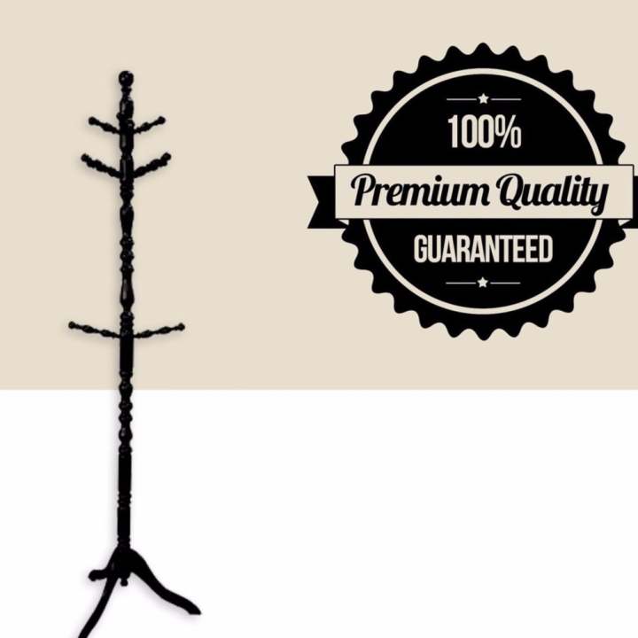 Simple Furniture ราวไม้แขวนเอนกประสงค์ ที่แขวนสูท ที่แขวนกระเป๋า สีดำ