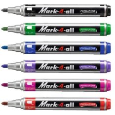 STABILO Mark 4 all 651 ปากกา ปากกาเคมีอเนกประสงค์ หัวกลม ชุด 6 สี (กลิ่นไม่ฉุน)