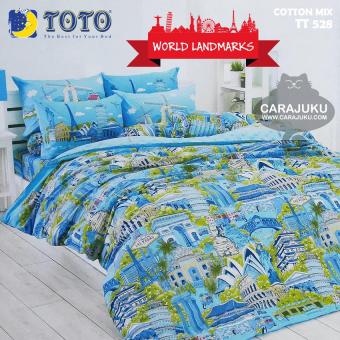 TOTO ชุดผ้าปูที่นอน (ไม่รวมผ้านวม) เตียงเดี่ยว 3.5 ฟุต ลายสถานที่สำคัญของโลก World Landmarks Print TT528 (�   �ุด 3 ชิ้น)