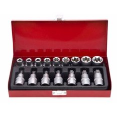 Vauko : Torx Socket Set ชุดบล็อคท๊อกซ์ หัวจม และเดือยโผล่ เกรด Crv 16ตัว/ชุด รุ่น Torx Set-16