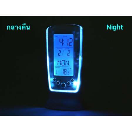 ใหม่ล่าสุด! นาฬิกาปลุกตั้งโต๊ะ นาฬิกาปลุกเรื่องแสง นาฬิกาปลุก Wake Up Gadgets Light นอกนาฬิกาวัดอุณหภูมิ ปฏิทิน สีขาว