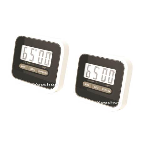 YeeShop นาฬิกาจับเวลา เดินหน้าถอยหลัง ดิจิตอล Coundown Timer ชุดประหยัด 2ชิ้น(สีดำ) 