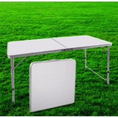 Yifun โต๊ะอนกประสงค์ โต๊ะปิคนิคพับได้ ปรับความสูงได้ ขนาด120 x 60 cmขาอลูมิเนียม ผิวMDF 1ชิ้น (สีขาว)