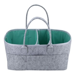 Baby Diaper Caddy Organizer - Portable Storage Basket - Essential Bag for Nursery, Changing Table and Car - Waterproof Liner Is Great for Storing Diapers, Bottles thumbnail