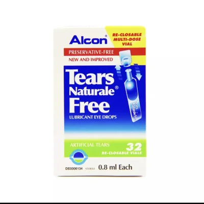 Alcon Tears Natural Free Lubricant Eye Drops น้ำตาเทียม เทียร์ แนเชอรอล ฟรี ไม่มีสารกันบูด 0.8ml (32หลอด/1กล่อง)