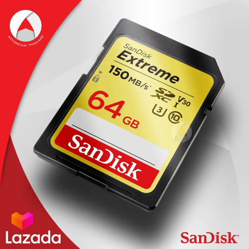 ภาพสินค้าSanDisk Extreme SD Card SDHC / SDXC 32GB , 64GB , 128GB , 256GB (SDSDXVT) เมมโมรี่การ์ด SDCARD แซนดิส ประกัน Lifetime Synnex จากร้าน Actioncam Thailand บน Lazada ภาพที่ 4