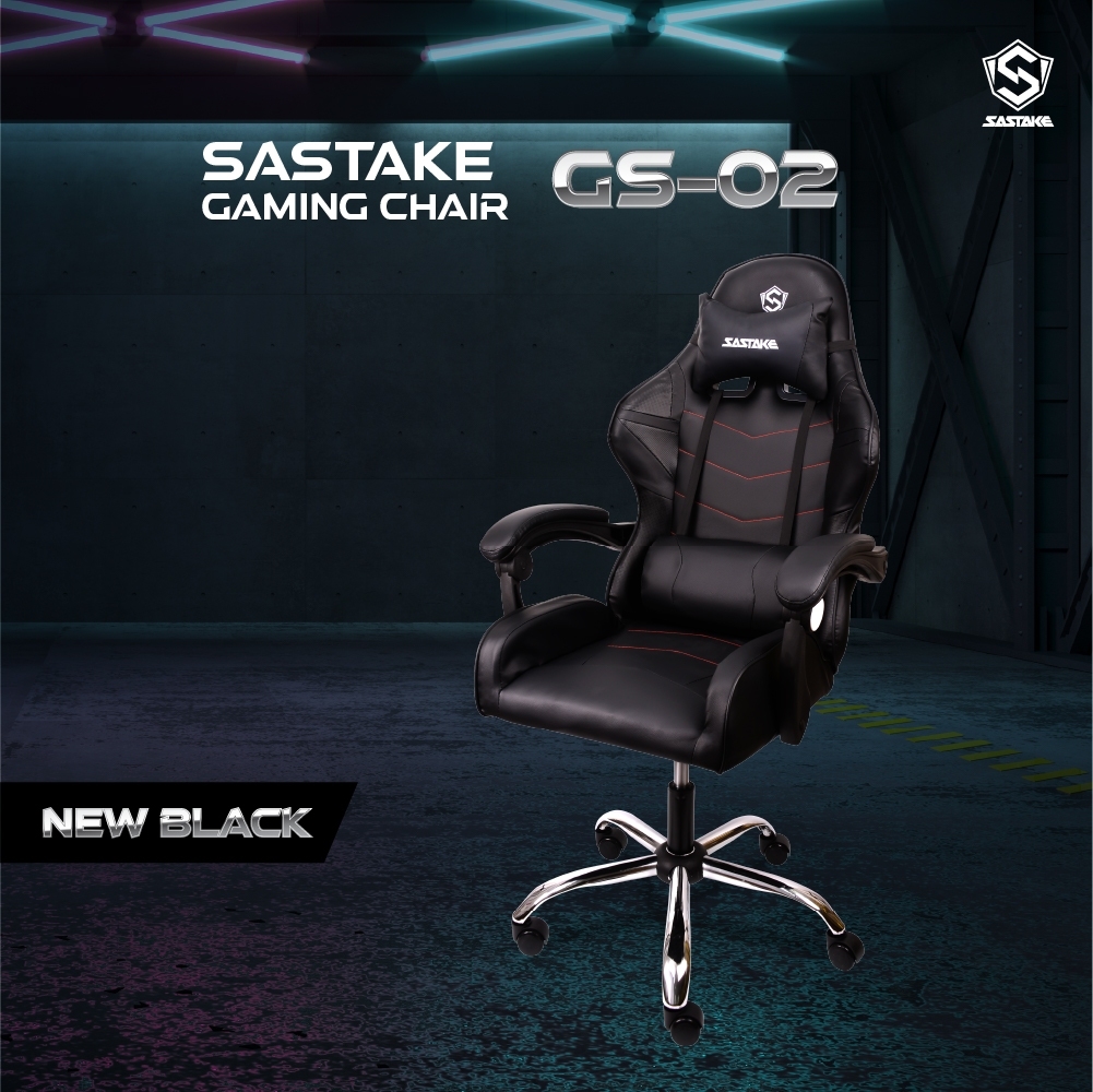 SASTAKE เก้าอี้ Gaming รุ่น GS-02 ขาเหล็ก สีดำ