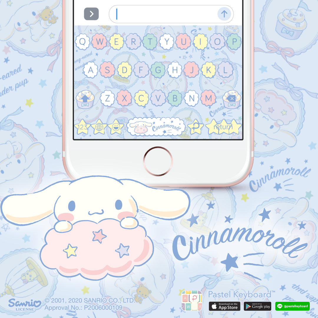 Cinnamorall Wonder Pup Keyboard Theme⎮ Sanrio (E-Voucher) for Pastel Keyboard App