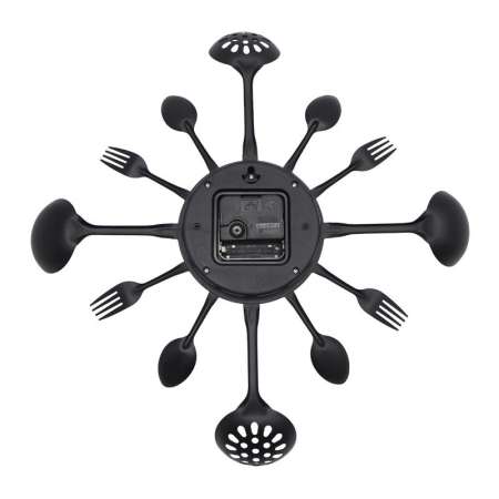 นาฬิการูปช้อน-ส้อม นาฬิกาแฟนซี นาฬิกาแฟชั่น นาฬิกาติดผนัง นาฬิกาแขวนผนัง [ดำ]