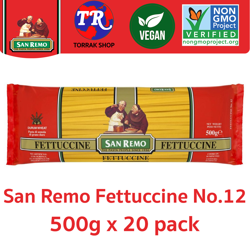 San Remo Fettuccine No.12 ซาน รีโม่ เส้นพาสต้า สปาเกตตี เฟตตุชชีเน เบอร์ 12 500g x 20 pack