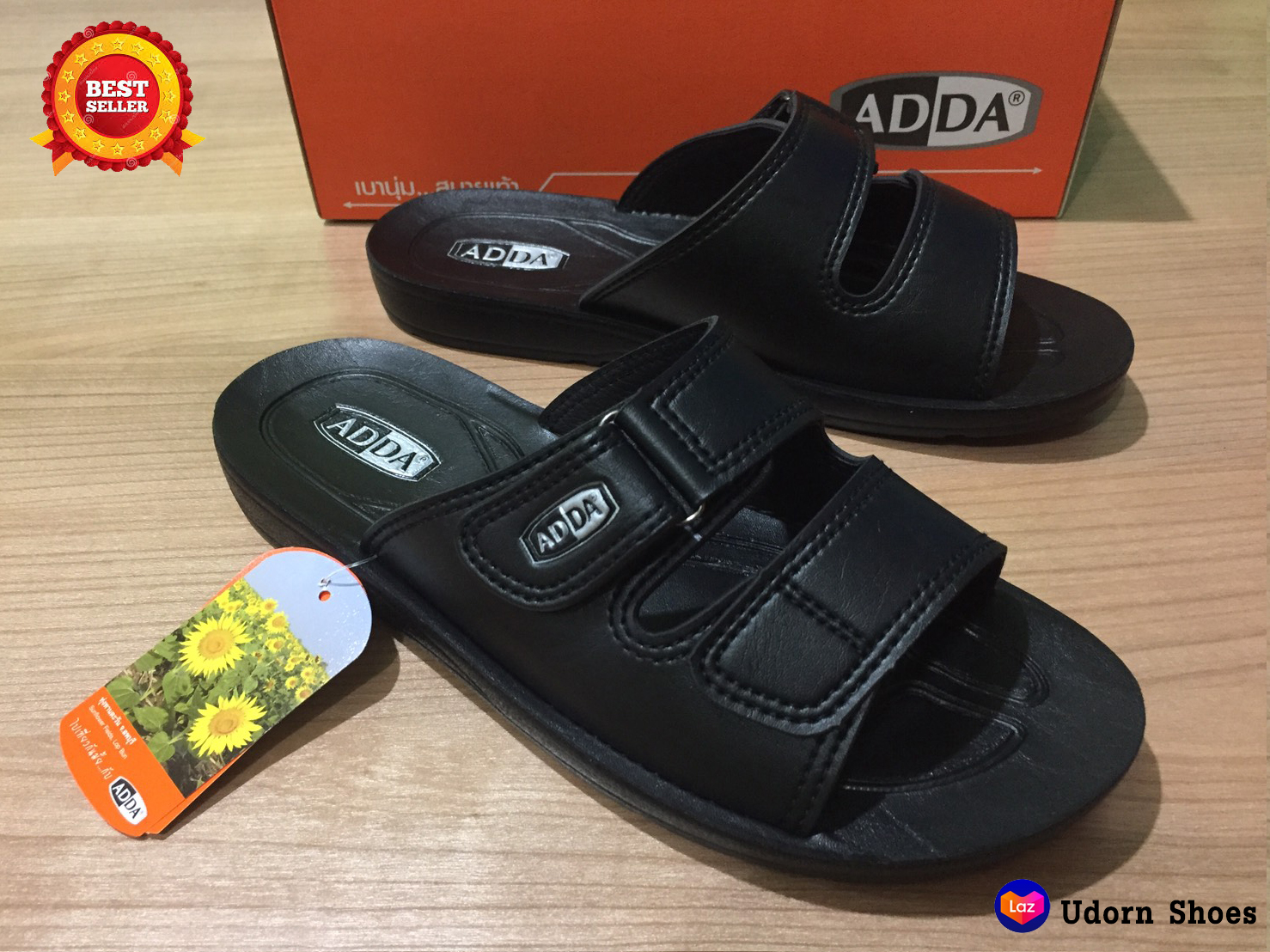 รองเท้าแบบสวม ADDA 7F21 ( 39-43 ) สีดำ,น้ำตาล