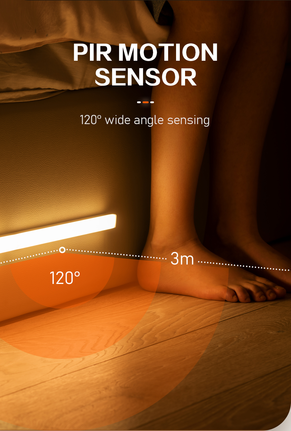 LED Night Light Motion Sensor Wireless USB Rechargeable 6 10 14 20 ...