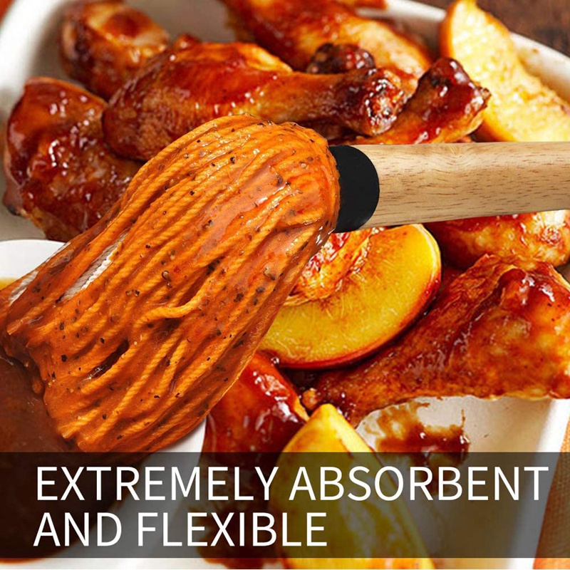 Barbecue BBQ Brush Basting Mop with Wooden Handle Grilling Smoking