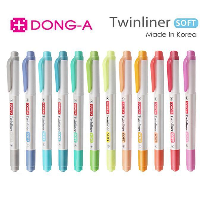 *พร้อมส่ง* ปากกาไฮไลท์ Dong-A Twinliner 2ด้าน 2 หัว สี no.20 สี no.20