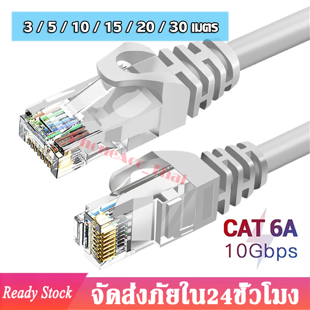 สายแลนเน็ต สายแลน Cat6 Lan Cable สาย Lan สายแลน เข้าหัว สำเร็จรูป 3 / 5 / 10 / 15 / 20 / 30 เมตร P-link   CAT 6 LAN Cable Ethernet Cable High Speed Network A66