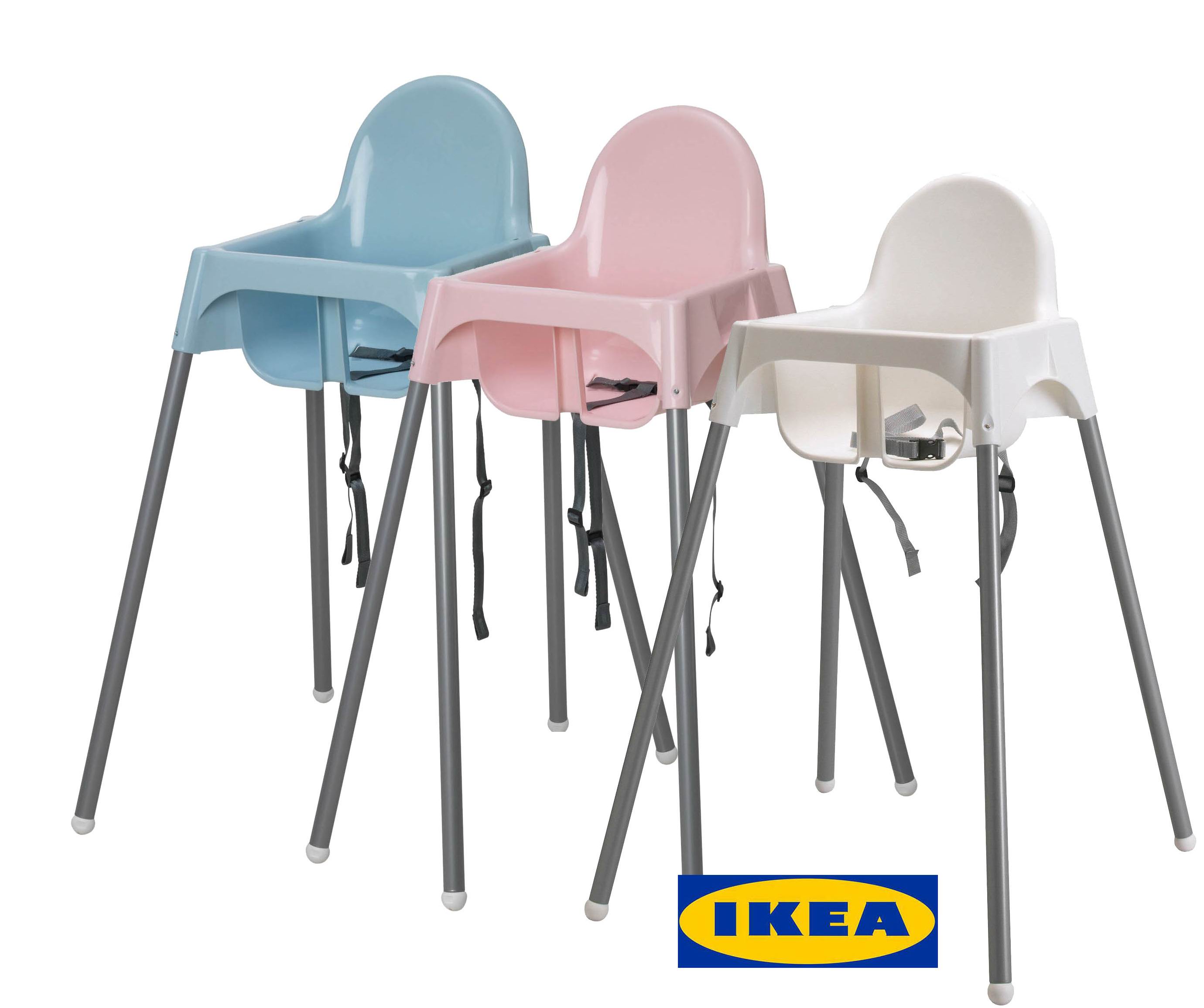 IKEA ANTILOP เก้าอี้สูง เก้าอี้กินข้าวเด็ก ไม่รวมถาดวาง ขาว ชมพู ฟ้า