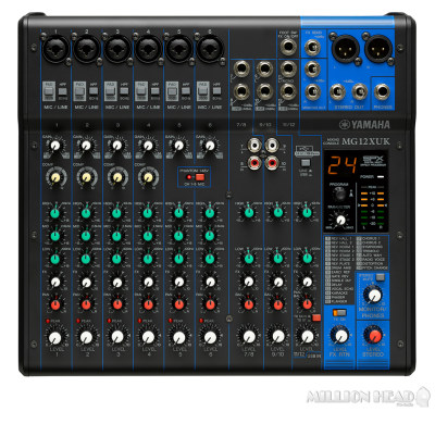 YAMAHA : MG12XUK By Millionhead (มิกเซอร์อันนาล็อค 12 แชแนล : 6 พรีไมค์ / 12 Line Input (6 โมโน + 3 สเตอริโอ) / 1 Stereo Bus / 1 AUX (พร้อมFX))