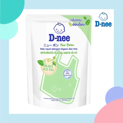 D-NEE น้ำยาซักผ้า เด็ก กลิ่น Organic Aloe Vera (ชนิดถุง) 1300 ml. สีเขียว