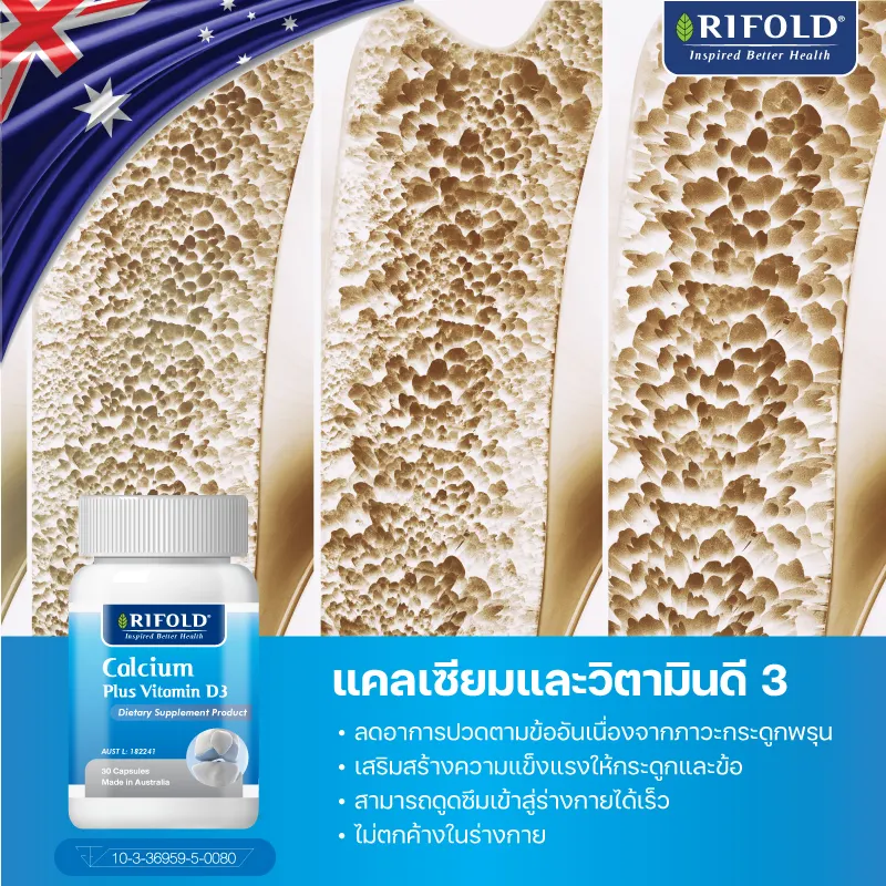 ภาพสินค้าRifold Calcium Plus Vitamin D3 แคลเซียมเข้มข้น 900 mg (ชนิดซอฟเจล) ทานง่าย จากประเทศออสเตรเลีย จากร้าน Macro Aussy บน Lazada ภาพที่ 3