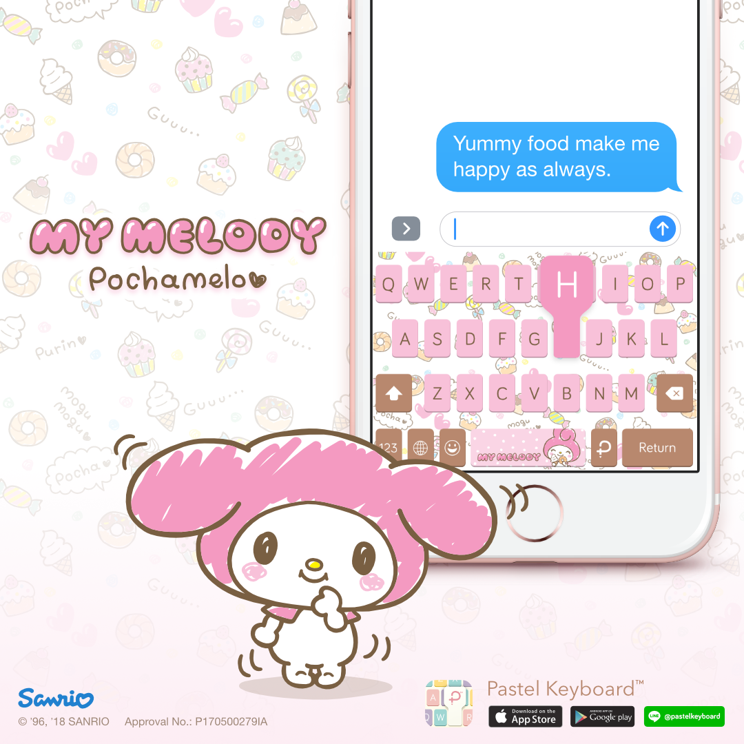 My Melody Pochamelo Keyboard Theme⎮ Sanrio (E-Voucher) for Pastel Keyboard App