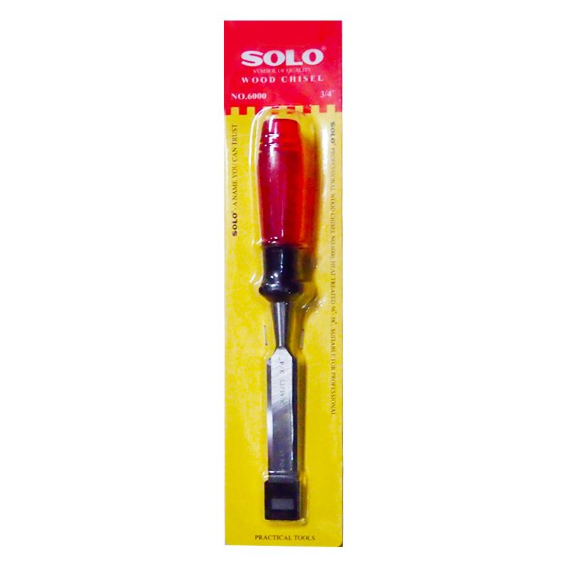 SOLO สิ่วช่างไม้ด้ามพลาสติก รุ่น 6000-0.75 ขนาด 0.75 นิ้ว สีแดง