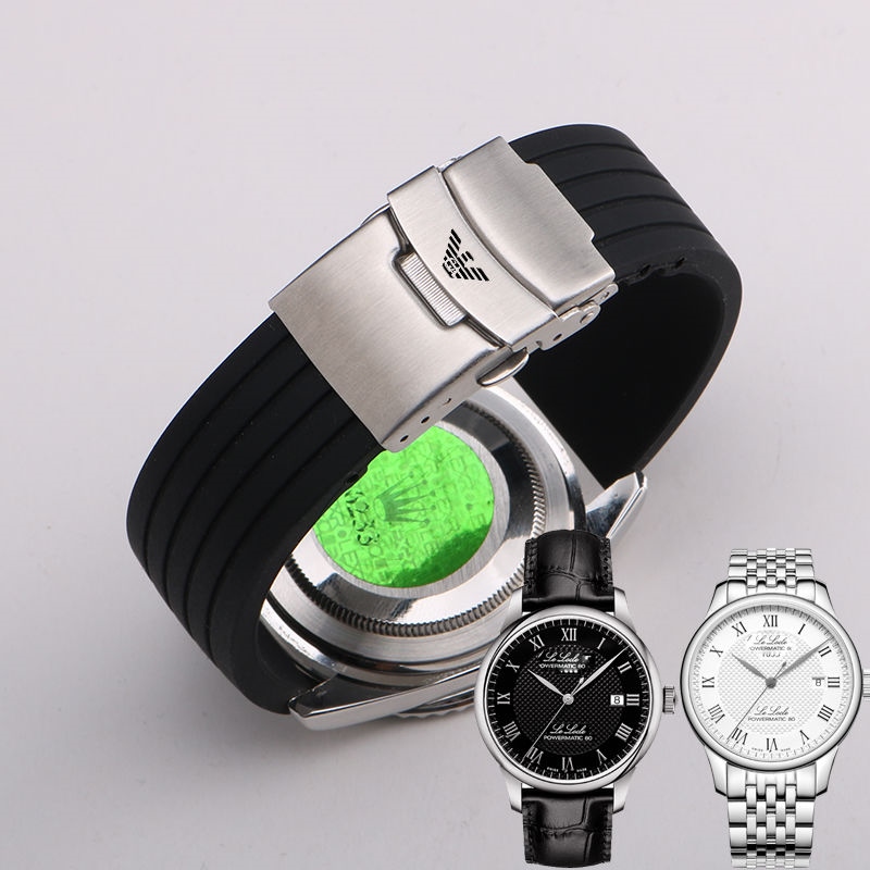 สายนาฬิกา Armani สายซิลิโคน หัวเข็มขัดทรงผีเสื้อ ผู้ชาย ดำ น้ำตาล ฟ้า ...
