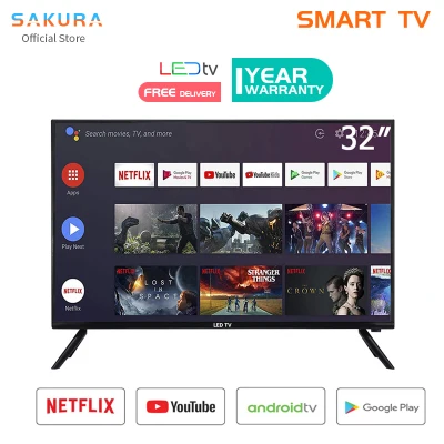 (ใหม่) YouTube/WIFI SAKURA สมาร์ททีวีหน้าจอ 32 นิ้วหน้าจอ SMART TV LED รองรับความละเอียด HD สามารถเชื่อมต่อกับอินเทอร์เน็ต
