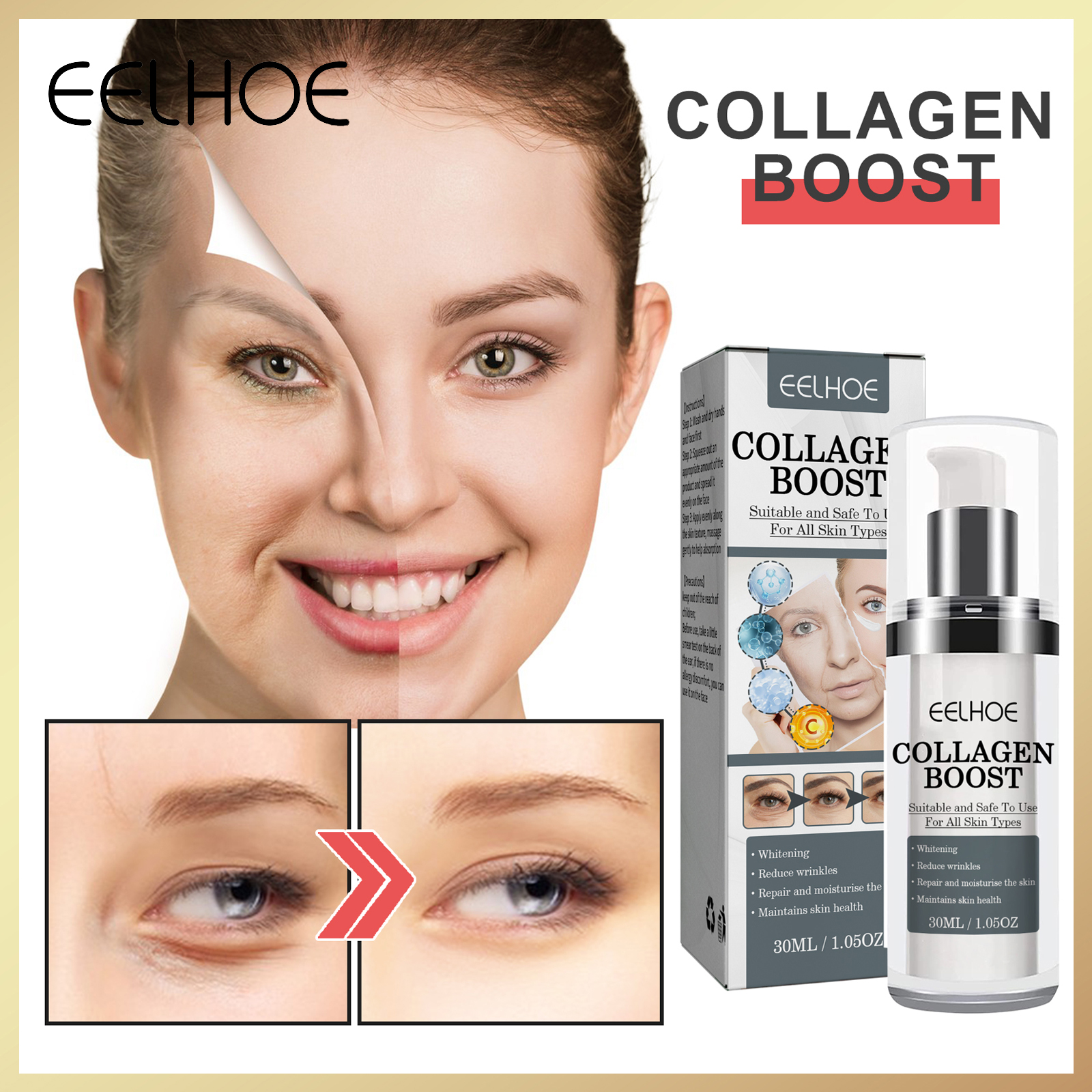 Eelhoe Collagen Boost Face Essence Ceramide Lifting Firming Anti-aging ...